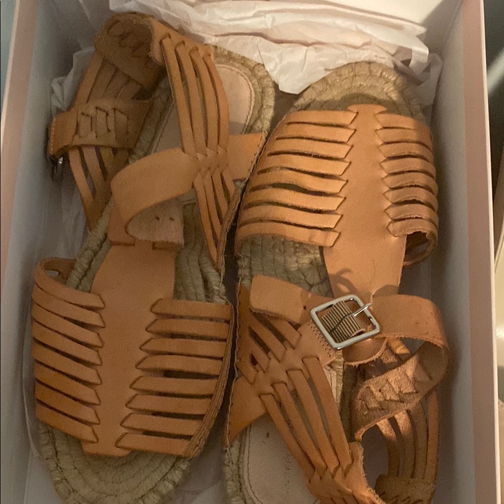 Loeffler Randall Tan Espadrille Shoes with Woven Design